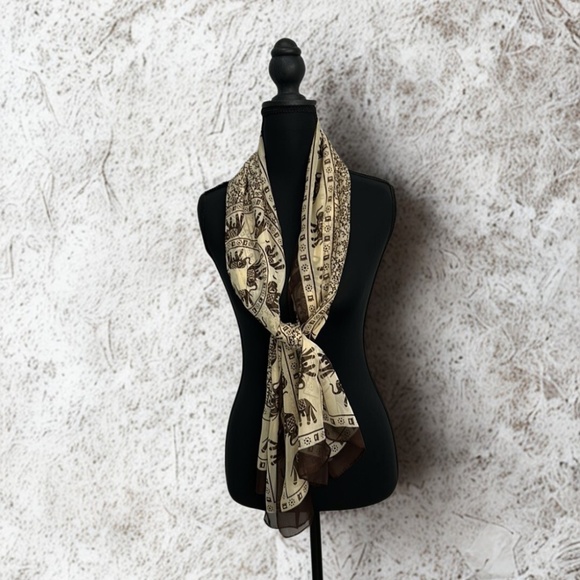 Liang Diam Elegant Elephant Pattern Scarf - Picture 1 of 4